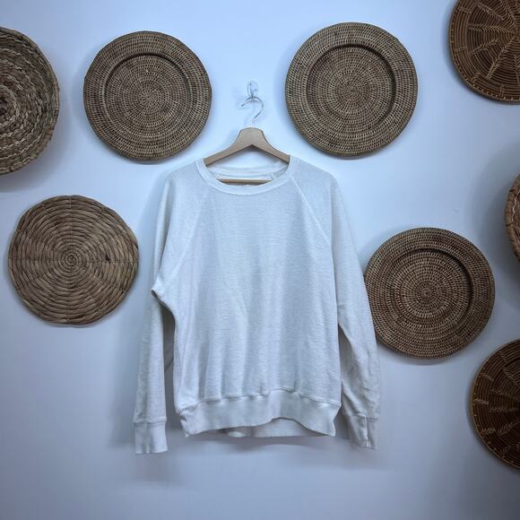 aerie Tops - Aerie White Oversized Crew Neck Sweatshirt Long Sleeve Top Medium